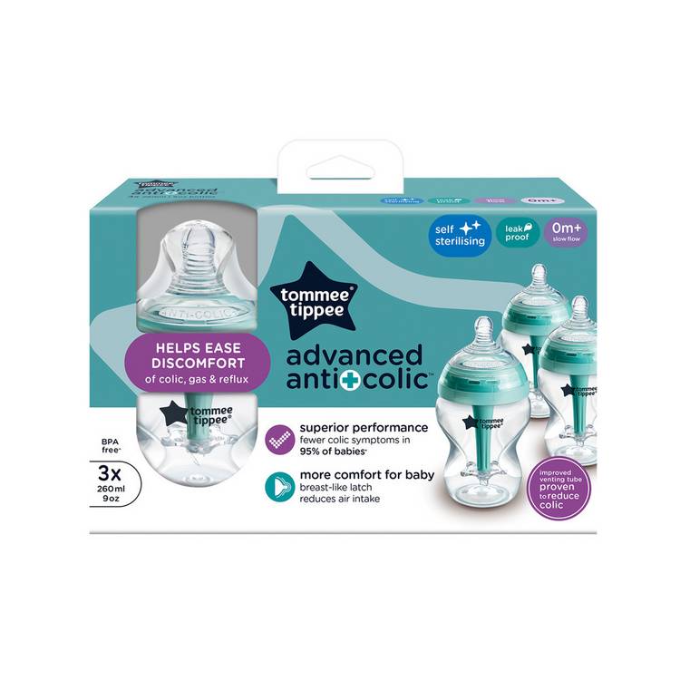 Tommee Tippee Advanced Anti-Colic baby bottle 260ml, UK version