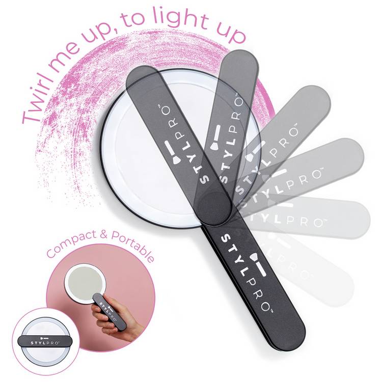 STYLPRO handheld LED mirror black (British brand)