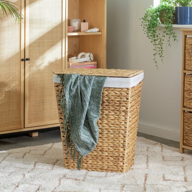 Habitat natural water hyacinth laundry basket 83L, UK version