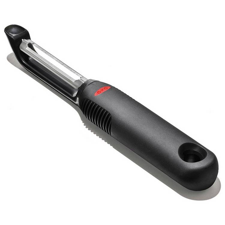 OXO Softworks swivel peeler black, imported from the UK