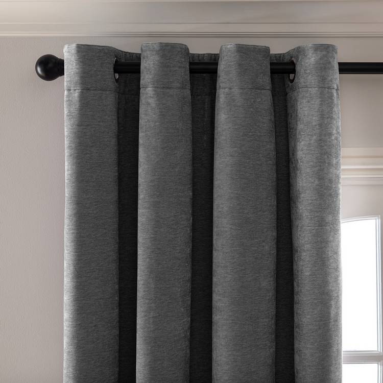 Habitat blackout eyelet curtains charcoal 117x183cm, imported from the UK