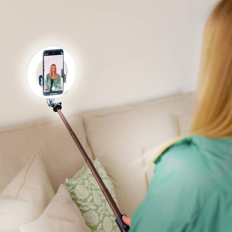 Rio adjustable vlogging tripod ring light, imported from the UK
