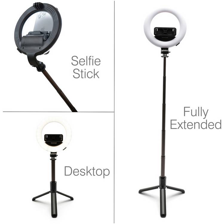 Rio adjustable vlogging tripod ring light, imported from the UK