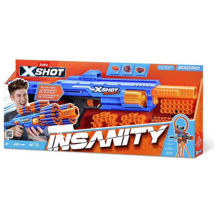 XSHOT Insanity Berzerko foam dart blaster 48 darts - British product