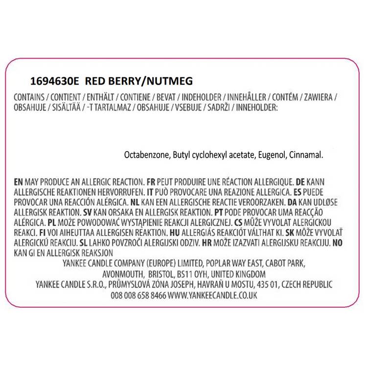 Nature's Wick redberry nutmeg multiwick candle, UK version