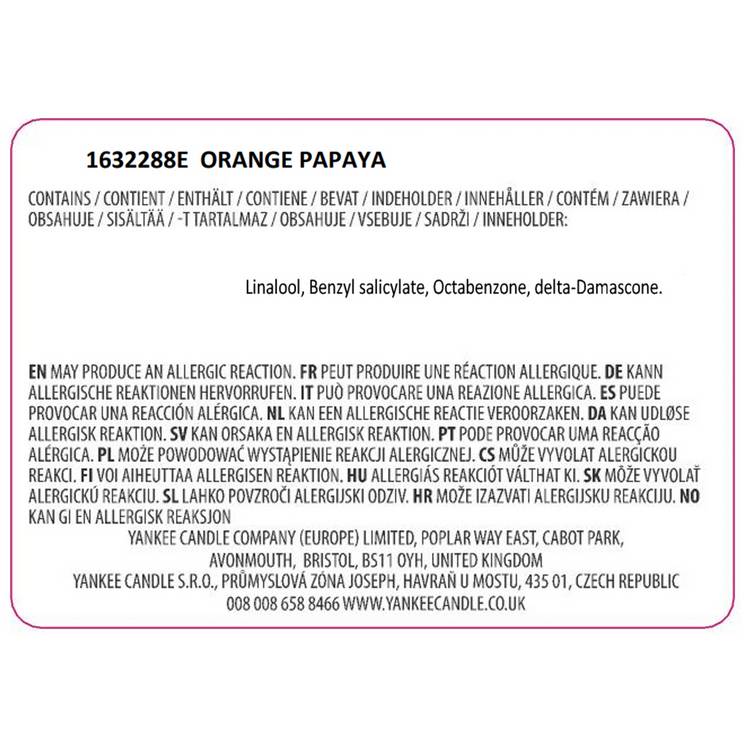 Nature's Wick Orange Papaya candle, UK version