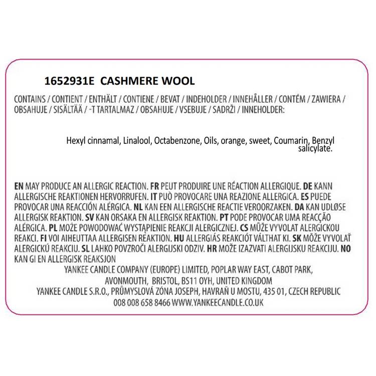 Nature's Wick Cashmere Wool multiwick candle 12.2cm UK version