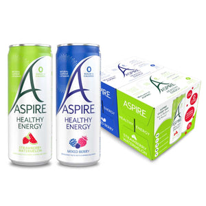 Zero Calorie Sparkling Energy Drink with Natural Fruit Flavours, 12 x 330ml Pack