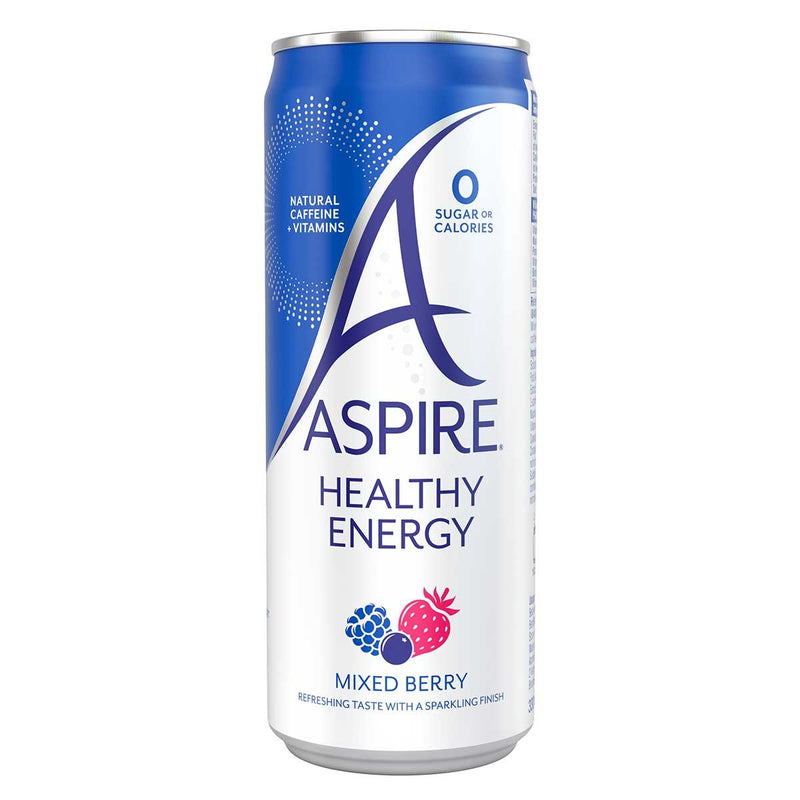 Aspire Strawberry Watermelon Mixed Berry Energy Drink 12x330ml - British product