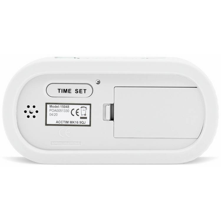 Acctim silicone digital LCD alarm clock white - British product
