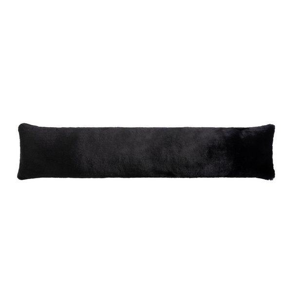 Habitat faux fur draught excluder black - British product