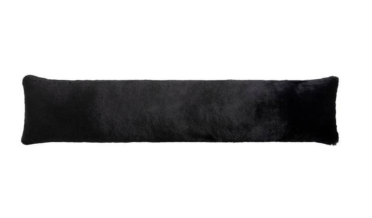 Habitat faux fur draught excluder black - British product
