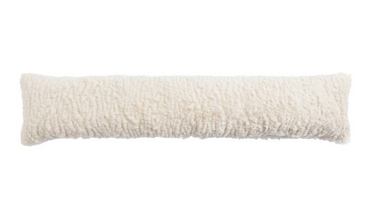 Habitat faux shearling draught excluder Oatmeal 90cm, imported from the UK