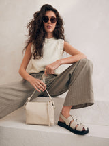 Next Bone Cream Leather Cross Body Bag- Buy online at McGrocer