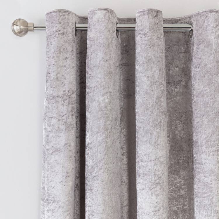 Argos Home velvet eyelet curtains grey 117x137cm - British product