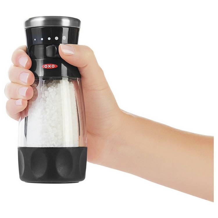 OXO Softworks acrylic salt grinder black, UK version