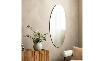 Argos Habitat Black Frameless Irregular Wall Mirror - 120x50cm- Buy online at McGrocer