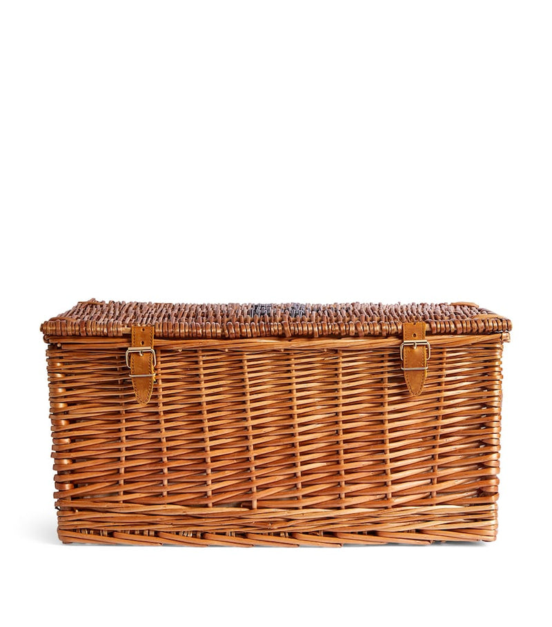 Harrods medium wicker basket with leather straps, UK version