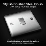 BG Nexus brushed steel 2-way light switch 20A (British brand)