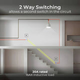 BG Nexus brushed steel 2-way light switch 20A (British brand)