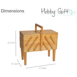 Hobby Gift cantilever sewing box beech wood, imported from the UK