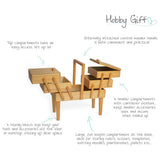 Hobby Gift cantilever sewing box beech wood, imported from the UK