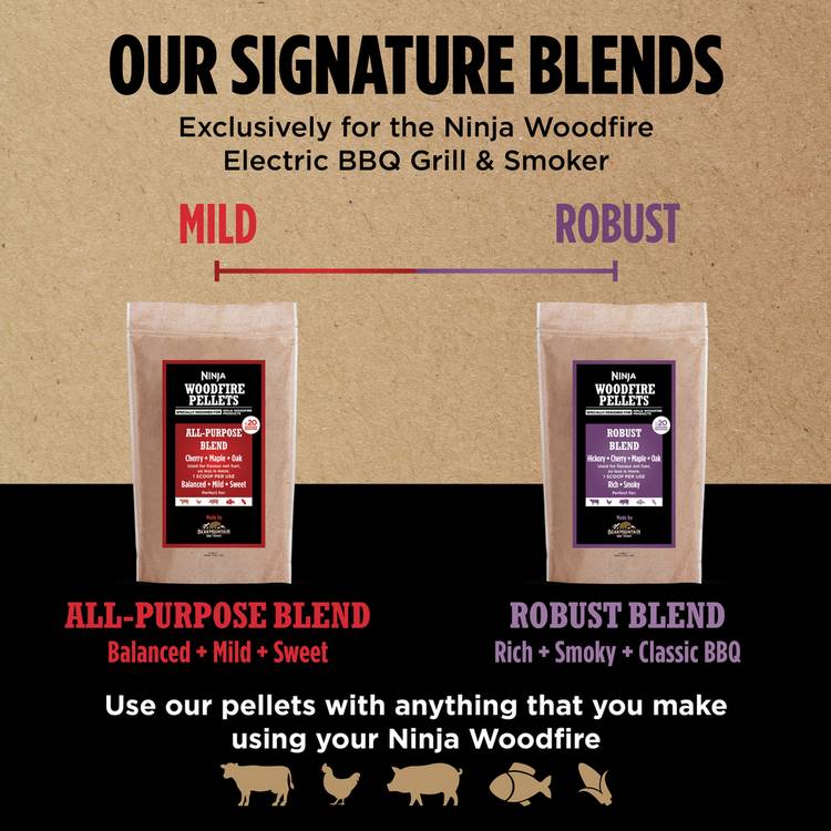 Ninja Woodfire all-purpose hardwood pellets 900g - British product