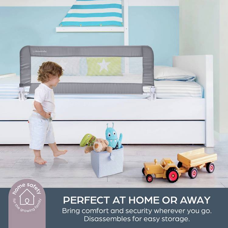 Dreambaby Prague bed rail in grey for toddler beds - British product