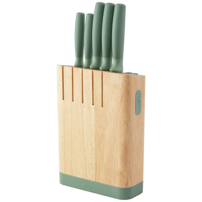 Argos BergHOFF Leo Forest 6 Piece Knife Block Set - Green- Buy online at McGrocer