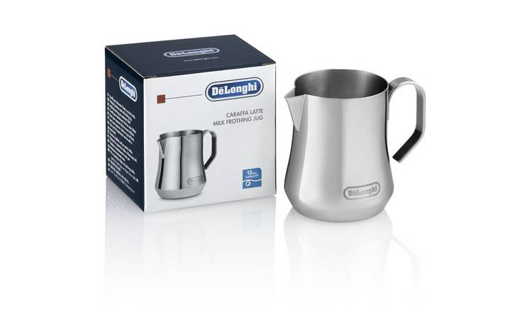 De'Longhi brushed stainless steel milk jug 350ml, UK version