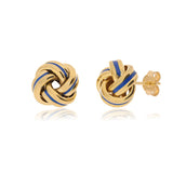 Costco UK 14ct Yellow Gold Navy Enamel Love Knot Earrings- Buy online at McGrocer