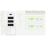Juice travel charger USB-A USB-C white, imported from the UK