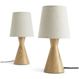 Habitat wood table lamp pair natural H26cm, imported from the UK