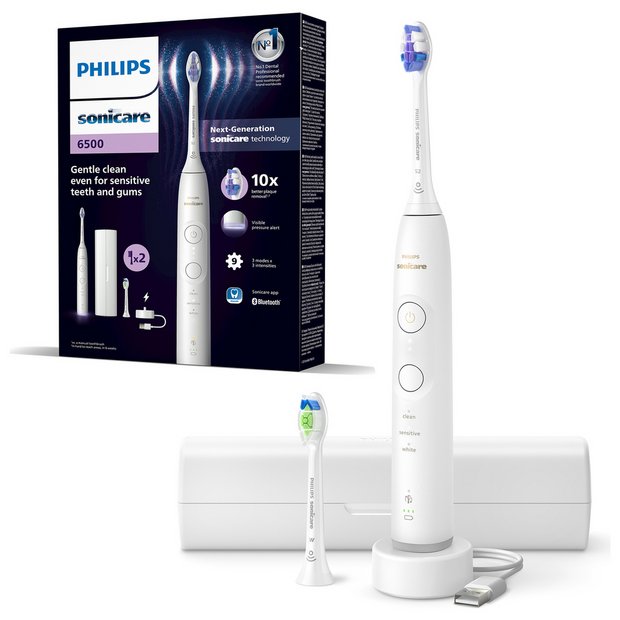 Philips Sonicare Series 6500 electric toothbrush white, UK version