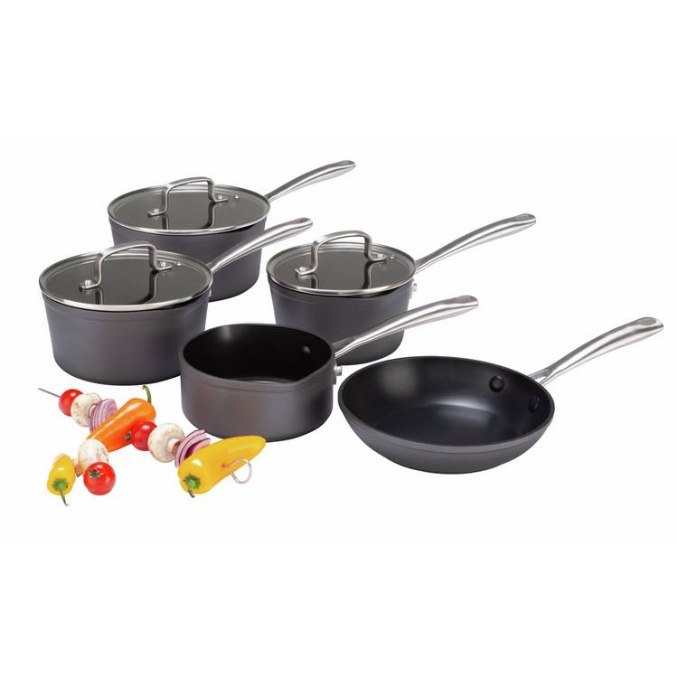 Habitat 5 piece hard anodised aluminium pan set, UK version