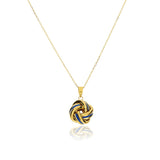 Costco UK 14ct Yellow Gold Navy Enamel Love Knot Necklace 45cm- Buy online at McGrocer
