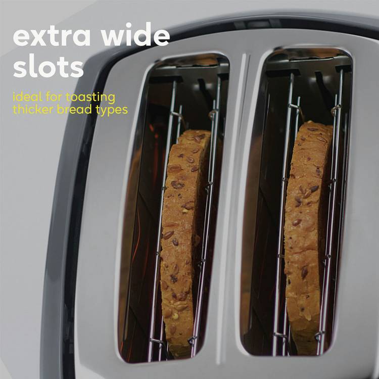 Russell Hobbs Honeycomb 2 slice plastic toaster grey - British product