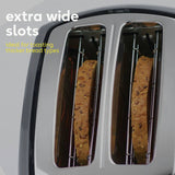 Russell Hobbs Honeycomb 2 slice plastic toaster grey - British product