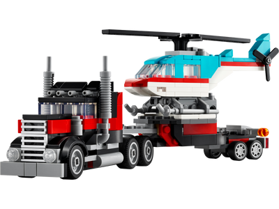 Lego LEGO Creator 3-in-1 Flatbed Truck with Helicopter Building Set 270 Pieces- Buy online at McGrocer