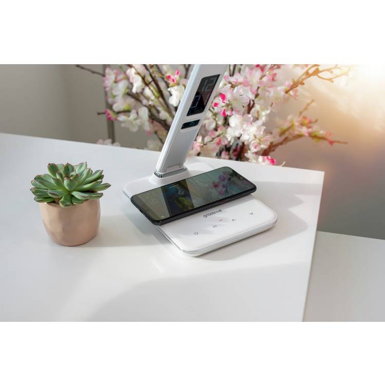 Groov-e Ares white LED charging desk lamp - British product