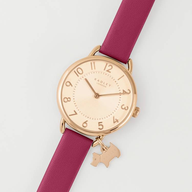 Radley watch and bracelet gift set rose gold leather - British product