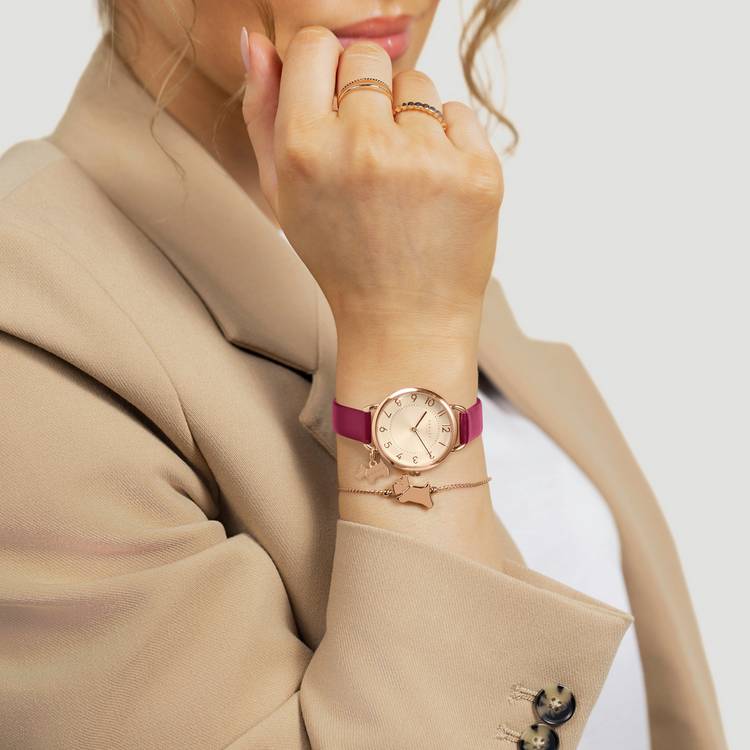 Radley watch and bracelet gift set rose gold leather - British product