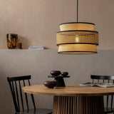 Habitat Ashi natural rattan 3-tier lampshade 40cm, imported from the UK
