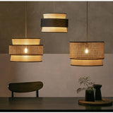 Habitat Ashi natural rattan 3-tier lampshade 40cm, imported from the UK