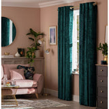 Argos Home crushed velvet eyelet curtains emerald 117x137cm - British product