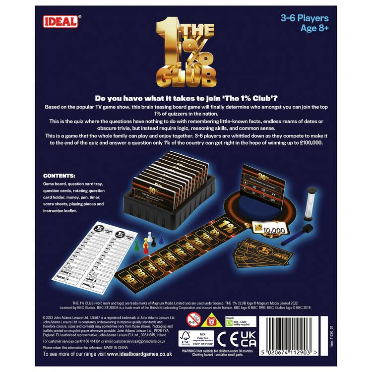Ideal The 1% Club board game, imported from the UK