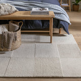 Habitat checkerboard natural wool cut pile rug 120x170cm (British brand)