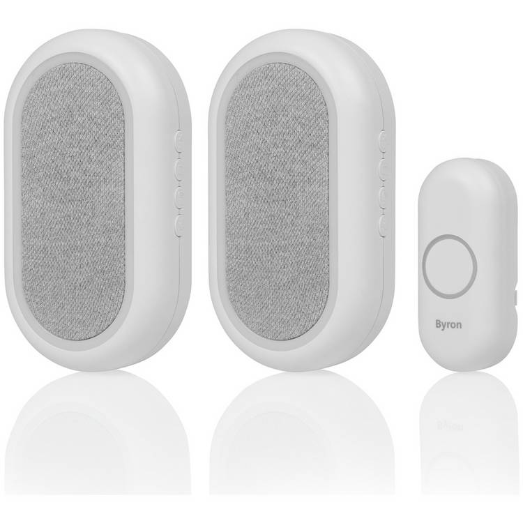 Byron twin wireless doorbell with 200m range (British brand)