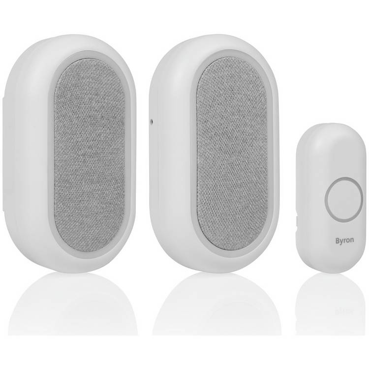 Byron twin wireless doorbell with 200m range (British brand)