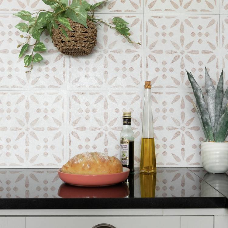 D-C-Fix floral natural self adhesive wall tiles (British brand)